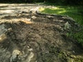 Dirty road, sticky mud and off-road. Extreme driving, 4x4 Royalty Free Stock Photo