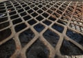 dirty rusted mesh used as a grill Royalty Free Stock Photo