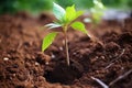 Dirty Shovel plant soil planting. Generate Ai
