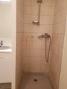 Dirty shower with rust and moisture