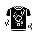dirty smelling t-shirt glyph icon vector illustration