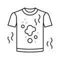 dirty smelling t-shirt line icon vector illustration