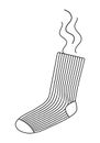 Dirty smelly sock line icon sign vector illustration