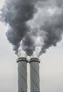 Dirty smoke stack of coal fired power plant Royalty Free Stock Photo