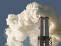 Dirty smoke stack of coal fired power plant Royalty Free Stock Photo