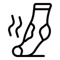 Dirty sock icon, outline style Royalty Free Stock Photo