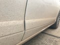 Dirty spray mud of the door car