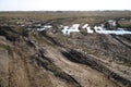 Dirty spring road. Impassability and mudslides Royalty Free Stock Photo