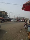 Dirty street in Lagos Nigeria busy