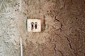 Dirty switch on the wall Royalty Free Stock Photo