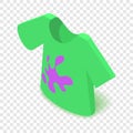 Dirty t-shirt icon, isometric 3d style