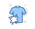 Dirty t-shirt line icon. Laundry shirt sign. Clothing cleaner. Vector