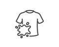 Dirty t-shirt line icon. Laundry shirt sign. Clothing cleaner. Vector