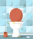 Dirty toilet room illustration. Idea of household