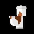 Dirty toilet and shit. filthy WC isolated. Vector illustration