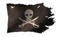 Dirty and torn pirates flag illustration / skull and bones Royalty Free Stock Photo