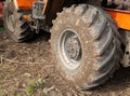 dirty tractor wheels