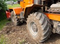 Dirty tractor wheels Royalty Free Stock Photo