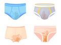 Dirty underwear. Mens and womens underpants with urinal stains, wet panties dirt hygiene shorts stinky pants mud bikini