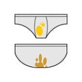 Dirty underwear set. filthy underclothes isolated. Vector illustration