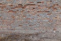 Dirty uneven brickwall texture background or backdrop with stains and cement Royalty Free Stock Photo