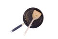 Dirty used padle and iron pan after cook Royalty Free Stock Photo