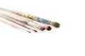 Dirty used paintbrushes Royalty Free Stock Photo