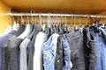 Dirty wardrobe with various women clothes Royalty Free Stock Photo
