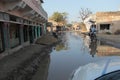 Dirty water logged streets of a Indian village