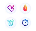 Dirty water, Swipe up and Smartphone waterproof icons set. Timer sign. Aqua drop, Scrolling page, Phone. Vector