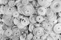 Dirty white plastic gears and cogwheels Royalty Free Stock Photo