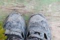 Dirty working boots Royalty Free Stock Photo