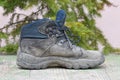 Dirty working boots Royalty Free Stock Photo