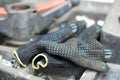 dirty working gloves Royalty Free Stock Photo