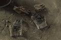Dirty working gloves Royalty Free Stock Photo