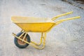 Dirty yellow cart for construction