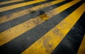 Dirty yellow pedestrian crossing Royalty Free Stock Photo