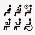 Priority seating for customers place icons