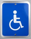 Disability Access Symbol on Blue Metal Sign Royalty Free Stock Photo