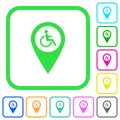 Disability accessibility GPS map location vivid colored flat icons