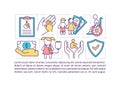 Disability benefits for children concept icon with text