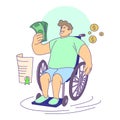 Disability compensation icon, cartoon and flat style