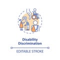 Disability discrimination concept icon