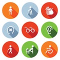 Disability flat Icons Set