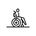 Black line icon for Disability, paralyze and patient Royalty Free Stock Photo