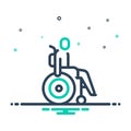 Mix icon for Disability, paralyze and wheelchair Royalty Free Stock Photo