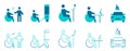 Disability icon set.Solid Vector and illustration Royalty Free Stock Photo