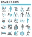 Disability icons set on white background for graphic and web design, Modern simple vector sign. Internet concept. Trendy symbol