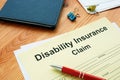 Disability Insurance Claim for filling in and pen
