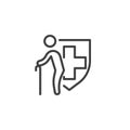 Disability insurance line icon